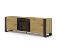 Homlando Meuble TV Mondi 180 cm avec cheminée électrique - Buffet TV - Armoire - Table - Chêne artisanal
