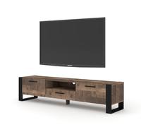 Homlando Nuka Meuble TV autonome 200 x 43 x 48 cm - Chêne Grange - Armoire basse moderne - 3 portes - Étagère ouverte - Passe-câbles - Meuble de salon