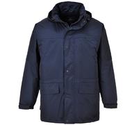 Portwest S523 Parka Oban Doublée polaire Capuche Enroulable Poche Téléphone | Marine, XL, EN 343 Classe 3:1, EN 342, Ouverture Frontale Pressions, Coutures Étanches, Finition Déperlante sur le Tissu