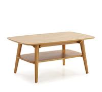 HOMN LIVING Table Basse Palma 1 Trou Couleur chêne, Bois Massif, 100 cm (Largeur) 60 cm (Profondeur) 45 cm (Hauteur)
