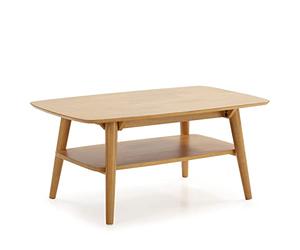 HOMN LIVING Table Basse Palma 1 Trou Couleur chêne, Bois Massif, 100 cm (Largeur) 60 cm (Profondeur) 45 cm (Hauteur)
