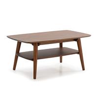 HOMN LIVING Table Basse Palma 1 Trou Couleur Noyer, Bois Massif, 100 cm (Largeur) 60 cm (Profondeur) 45 cm (Hauteur)