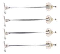 HOMOBABE 4 Pièces Charnière de Support de Couvercle en Fer Argenté Base Ronde, Conception Amortisseur Complet, Stable et Pratique pour Armoires et Placards Cuisine