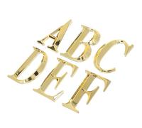 HOMOBABE 6pcs Lettres Alphabet Autocollantes 3d en Résine Abs Or, Plaque de Porte Moderne, Solide et Résistante la Décoloration, pour Bureaux et Lieux Publics
