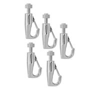 HOMOBABE Crochets Réglables Hauteur Ajustable pour Tableaux en Acier Inoxydable Argenté , Système de Rails D'accrochage Stable Pack de 5 Pièces Câble 1-2mm pour Galeries et Maisons