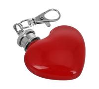 HOMOBABE Flasque Cœur Portable 30ml en Acier Inoxydable Rouge, Mini Bouteille Alcool Attache Porte-clés, Surface Lisse, pour Camping et Extérieur