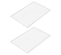 HOMOBABE Grille de Barbecue Argentée Carrée 2 Pièces en Acier Inoxydable | Maille Plate pour Cuisson Extérieure, Légère et Portable, Nettoyage Facile, Usage Barbecue