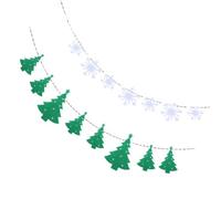 HOMOBABE Guirlande de Fanions de Noël en Tissu Non Tissé Sapin 3 Mètres Flocon et Bonhomme de Neige, Réutilisable et Facile à Suspendre Couleur Aléatoire pour Décoration