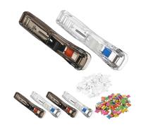 HOMOBABE Mini Pince Agrafeuse à Pression pour Documents, Plastique Métal | Réutilisable, Fixation Sûre sans Perforation, pour Feuilles Diverses, Dossiers et Reçus, Maison École