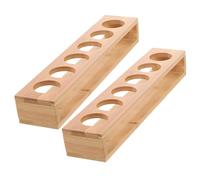 HOMOBABE Porte-verres à shot bambou 2 pièces plateau 6 trous 3,8 cm - rangement organisé pour verres à liqueur utilisé en contexte commercial et familial