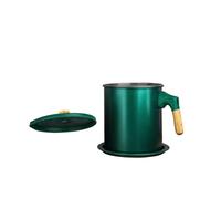 HOMOBABE Pot à Huile Ménager 1,4l Passoire en Acier Inoxydable et Poignée Pp, sans Bavures, Design Moderne, Pratique pour Rangement Cuisine