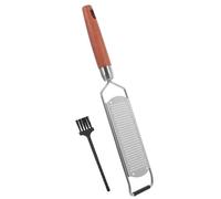 HOMOBABE Râpe à Fromage avec Manche en Bois Multifonction en Acier Inoxydable Zesteur Fin Facile à Nettoyer pour Fruits, Épices et Préparation Culinaire
