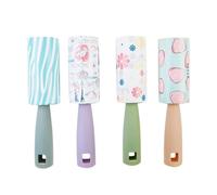 HOMOBABE Rouleau Adhésif Anti-Peluches pour Poils 3 Pièces Plastique | Recharge 1 Rouleau, Poignée Droite Ronde, pour Vêtements et Voiture, Enlève Rapidement Cheveux, Poussière Couleur Aléatoire