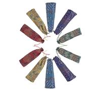 HOMOBABE Sachets en Tissu à Cordon pour Rangement Peignes 8x24cm, Design Brodé Élégant Style Chinois et Lot de 10 Pièces Fermeture Sécurisée Gain de Place Voyage et Présents