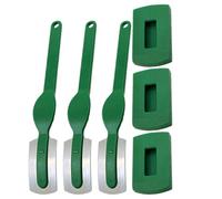 HOMOBABE Set de 3 Couteaux à Arc en Acier Carbone Poignée Pp Verte, Lame Tranchante et Rangement Pratique pour Pâtisserie et Boulangerie Maison