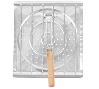HOMOBABE Support à Maïs Pliable en Acier Inoxydable Argenté pour Barbecue | Usage Maison et Extérieur, Design Polyvalent, Format 1 Pièce, Cadre Métallique