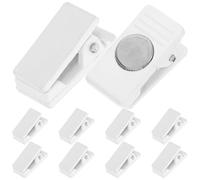 HOMOCONO 10 Clips pour Badge Nominatif avec Aimant et Pince à Ressort en Abs et Acier, Lot de 10, pour Usage Professionnel ou Personnel, Couleur Blanc
