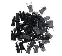 HOMOCONO 100 Pièces Loquets de Verrouillage pour Couvercle de Poubelle en Plastique Noir, Accès Hygiénique, Compatible pour Réparation DIY en Extérieur