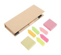 HOMOCONO 1ensemble Boîte de Notes Autocollantes Multifonction avec Marque-pages Colorés Règle Intégrée et Stylo Organiseur pour Bureau et École Papeterie Pratique pour Planification
