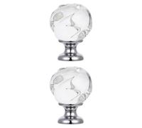 HOMOCONO 2 Pièces Poignée de Placard en Verre Cristal Rose, Alliage | Décoratif, Dureté, Peu de Chute, pour Portes Intérieures et Meubles, Style Cristal Rose Couleur Aléatoire