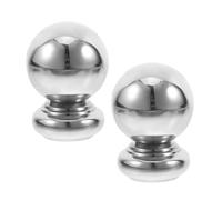 HOMOCONO 2pcs Embouts de Main Courante en Acier Inoxydable Argenté, Bouchons de Poteau à Boule Ronde, Installation Facile, pour Terrasse et Extérieur, Design Moderne