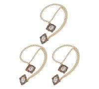 HOMOCONO 3 Pièces Broche Rétro Pearl Brooch pour Homme avec Chaîne en Alliage de Zinc, Épingle de Costume Élégante pour Événements Formels et Style Vintage Classique