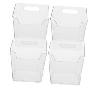 HOMOCONO 4 Pièces Boîte de Rangement Murale de Bureau Organisateur Transparent Multifonction pour Réfrigérateurs Outils Ustensiles Cosmétiques Fournitures de Bureau Design Moderne Adaptable
