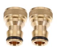 HOMOCONO Adaptateur pour Robinet d'eau en Cuivre 2pcs Filetage 4 Points, Connecteur Polyvalent et Étanche pour Tuyau D'arrosage, Usage Domestique et Lavage Auto