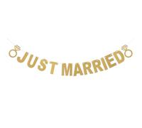 HOMOCONO Bannière de Mariage Scintillante en Papier Or 3 Mètres Lettres Pailletées et Corde Robuste pour Décoration de Réception et Photobooth Couleur Aléatoire