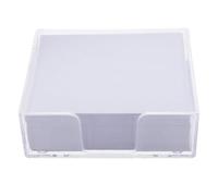 HOMOCONO Bloc-notes Blanc pour Cube Mémo Carré en Papier avec Boîte Transparente, Expérience D'écriture Fluide et Extraction Facile, pour Maisons et Écoles
