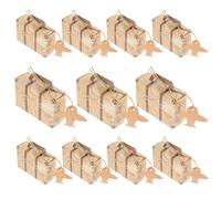HOMOCONO Boîte à Bonbons Vintage de Valise, Grosse Capacité en Carton Blanc et Papier Kraft, pour Rangement et Présentation de Présents Lors de Fêtes