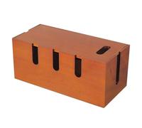 HOMOCONO Boîte de Rangement en Bois Massif pour Câbles D'ordinateur et Multiprises, Organisateur de Câbles de Bureau Vintage, Cache-câbles pour Gestion de Chargeurs et Cordons Électriques,