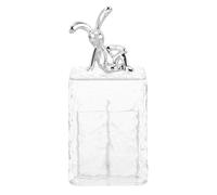 HOMOCONO Boîte de Rangement pour Cotons et Cure-Dents Motif Lapin, Rangement Décoratif pour Accessoires de Salle de Bain et Maquillage