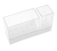 HOMOCONO Boîte de Rangement pour Forets de Manucure 2 Pcs en Plastique Blanc Support Multi-trous Pratique pour Organiser et Exposer les Embouts de Ponçage