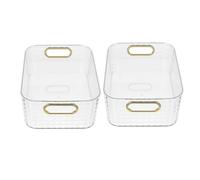 HOMOCONO Boîte de Rangement Transparente 2pcs Facile à Utiliser Design Rectangle en Plastique pour Cosmétiques et Articles Divers Maison Salle de Bain