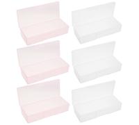 HOMOCONO Boîte de Rangement Transparente 6pcs pour Outils de Manucure en Plastique Léger Compartiments Multiples, pour Usage Professionnel Domicile