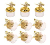 HOMOCONO Boîtes à Dragées Mariage Dorées 12 Pièces, Couvercle Transparent Rond 8 x 5,5 x 5,5 cm, Accessoires pour Décoration de Réception et Présents Invités