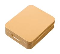 HOMOCONO Boîtes en Fer-Blanc Rectangulaires Couvercle à Charnière pour Thé et en-Cas, Conteneur Portable Polyvalent pour Maison et Magasin Doré