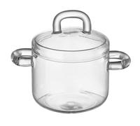 HOMOCONO Bol en Verre 700 Ml avec Couvercle et Anses, Saladier Transparent pour Fruits, Légumes, Soupes et Desserts, Compatible Micro-ondes, Résistant et Réutilisable, Cuisine et Repas
