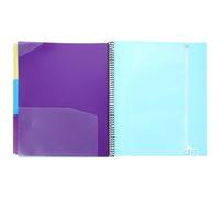 HOMOCONO Classeur à Spirale en Plastique 12 Pages pour Organiser Documents Multi-fonction, Dossier de Fichiers Pratique pour Maison et Bureau