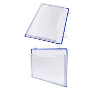 HOMOCONO Classeur Mural Suspendu 2 Pièces en Plastique Bleu Transparent, Structure Robuste et Pratique pour Documents A4, pour Bureau et Apprentissage