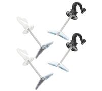 HOMOCONO Crochets de Plafond Pliables Support Mural Suspendre et Décoration Intérieure Lot de 4 en Alliage de Zinc, Noir et Blanc, Robustes et Compacts Rangement Pratique pour Maison