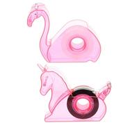 HOMOCONO Dévidoir de Ruban Adhésif Bords Lisses sans Bavure Rose en Plastique 2 Sets pour Scrapbooks et Fournitures de Bureau Pratiques