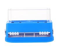 HOMOCONO Distributeur de Rangement Transparent en Plastique Bleu pour Bâtonnets Nettoyants et Cure-dents Organisateur pour Salle de Bain ou Coiffeuse