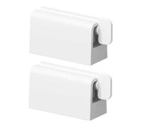 HOMOCONO Distributeur Mural Porte-Dentifrice Blanc 2 Pièces Presse-Tube sans Perforation Adapté Tubes de Remède Salle de Bain Optimisation D’Espace
