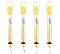 HOMOCONO Échelle à Ressort Tubulaire Jaune 2,5 Kg, Dynamomètre Anneau et Crochet S, Mesure de Tension et Observation Extension, Lot de 4 Pièces pour Laboratoire