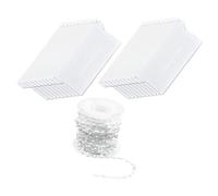 HOMOCONO Ensemble de 20 Plaques de Base pour Stores Verticaux, Chaînette Inférieure Réglable de 10 M, Accessoires pour Rideaux en Plastique, Connecteur à Bille Aveugle, Compatibles Salon