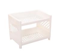HOMOCONO Étagère de Présentation à Épices 30X15 CM en Plastique Blanc, Support Double Couche Cuisine, Rangement Polyvalent pour Plan de Travail et Placard sous Évier
