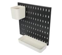 HOMOCONO Étagère Murale Adhésive Panneau Perforé 28x28 Cm Noire 2 Boîtes de Rangement Kit Combiné Cuisine Bureau Salle de Bain Rangement Mural Pratique Multifonction