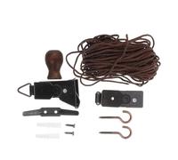 HOMOCONO Kit D'accessoires de Réparation de Rideaux, 1 Set Polyester Métal | Poignée de Péage pour Store Enrouleur, Corde de Levage Simple à Utiliser, Chambre et Salon